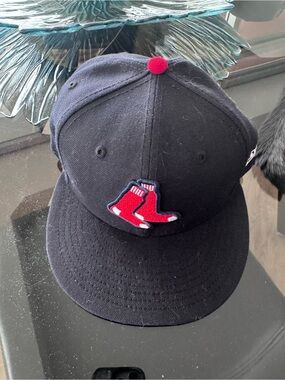 9fifty Black Boston Red Sox Red-Accent Fitted Cap 7 1/4